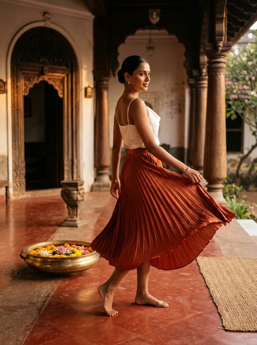 The Drape Pleated Skirt