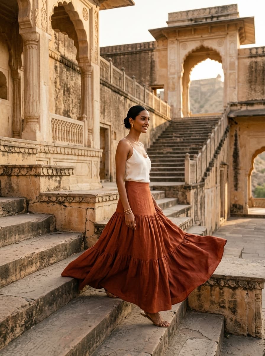The Saanjh A-Line Skirt 2 of 3